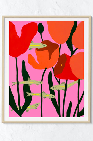 Rainbow Smelt & Tulips Print