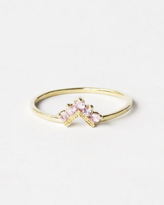 Chevron Pink Sapphire Ring