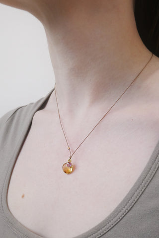 14k Citrine +18k Sapphire Necklace