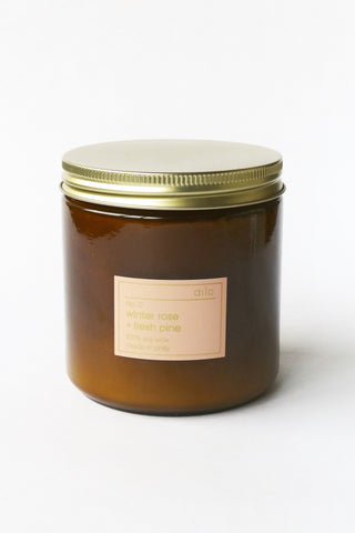 No. 12 Winter Rose + Pine Soy Candle, 12.5 oz