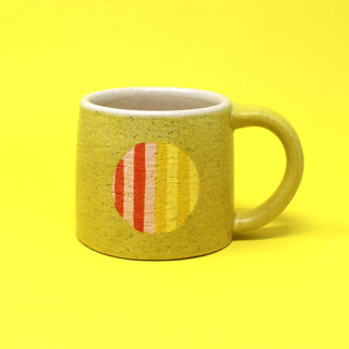 Yellow and pink mug