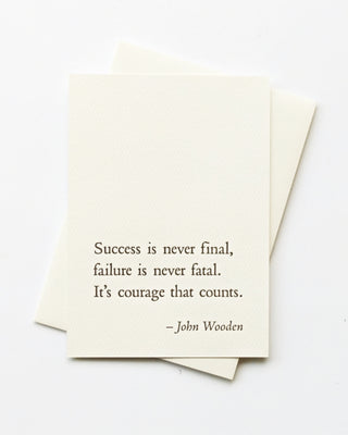 John Wooden / Success Quote Greeting Card