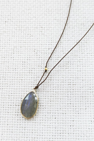 Labradorite +14k Gold Bead Necklace