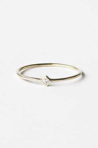 Mini Square Bezel Diamond Ring