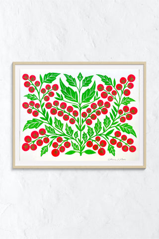 Garden Series: Cherry Tomato Risograph Print