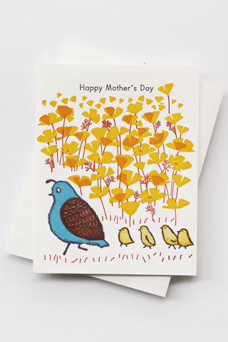 Quails Mother's Day Greeting Card