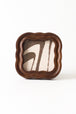 Rubberwood Walnut Scalloped
