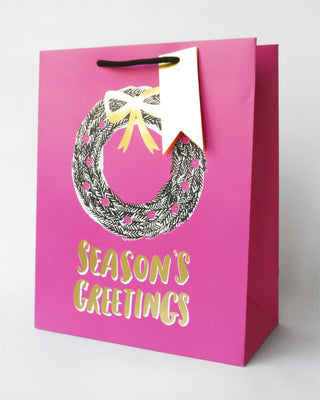 Seasons Greetings Wreath Gift Bag
