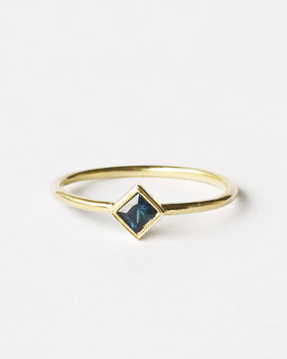 Square Bezel Sapphire Ring