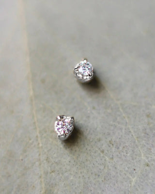 Sterling Silver Round Cut Diamond Earrings