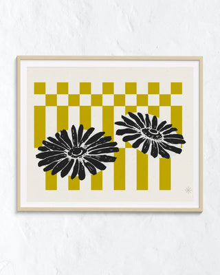 Retro Sunflowers Art Print