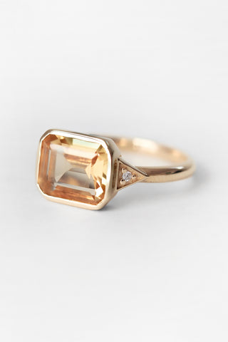 10k Citrine + Diamond Edwardian Ring