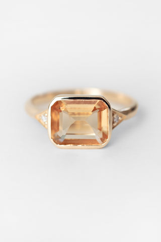 10k Citrine + Diamond Edwardian Ring