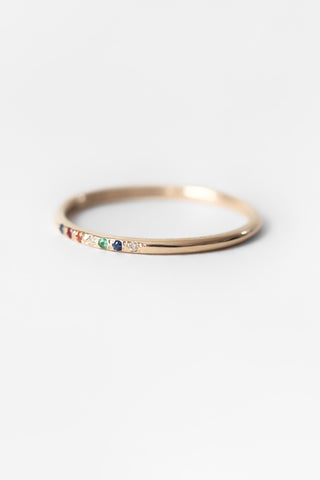 10k Classic Rainbow Gem Stacker Band