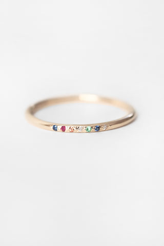 10k Classic Rainbow Gem Stacker Band