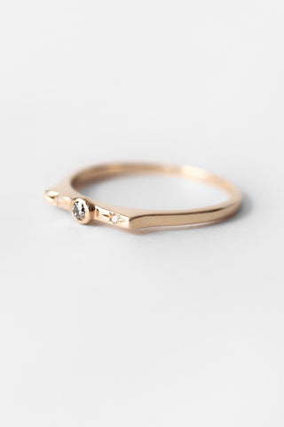 10k Diamond Wish Stacker Ring