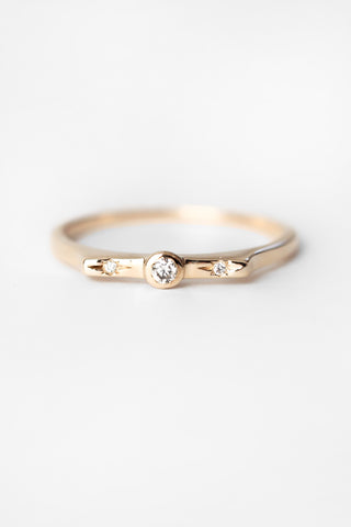 10k Diamond Wish Stacker Ring