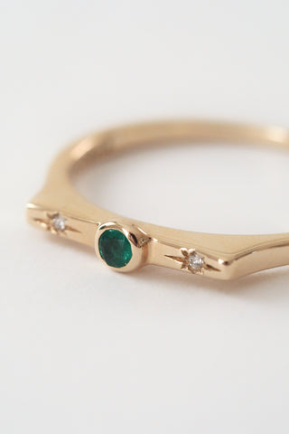 10k Emerald Wish Stacker Ring