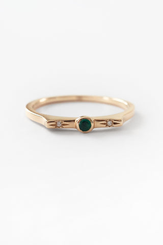 10k Emerald Wish Stacker Ring