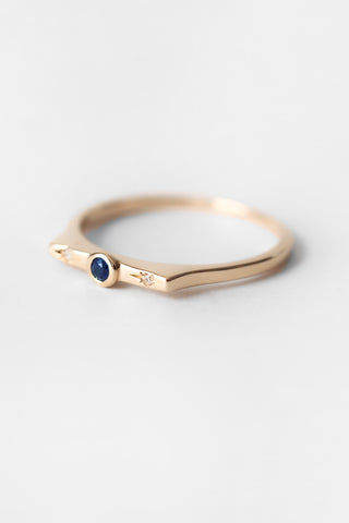 10k Sapphire Wish Stacker Ring