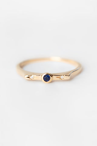 10k Sapphire Wish Stacker Ring