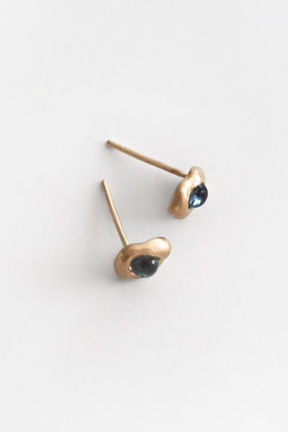 14K Blue Tourmaline Petite Yui Studs