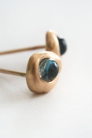 14K Blue Tourmaline Petite Yui Studs
