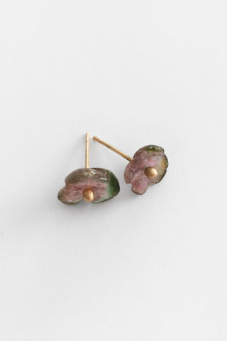 14k Petite Fleur Watermelon Tourmaline Studs