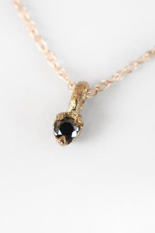 14k Black Diamond Pendant Necklace