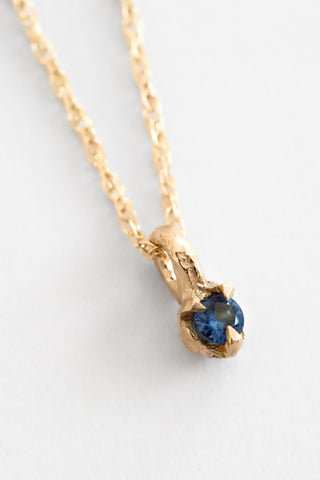 14k Blue Sapphire Birthstone Pendant