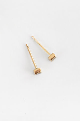 14k Cameo Diamond Studs