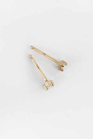 14k Dewdrop Diamond Studs