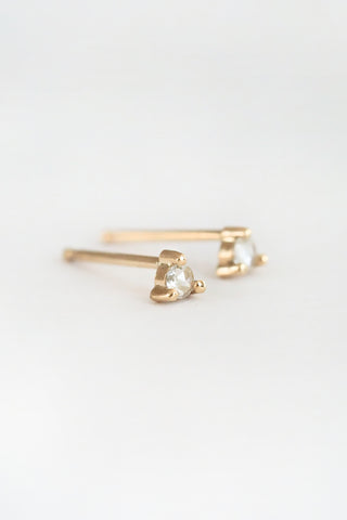 14k Dewdrop Diamond Studs
