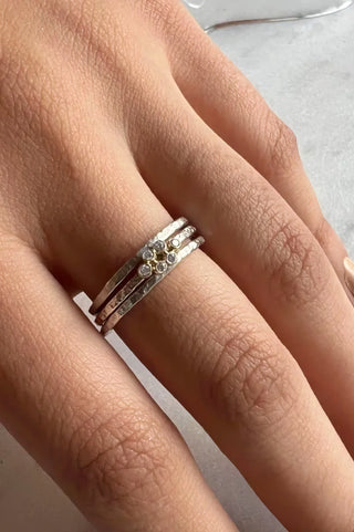 14k Diamond Bevy Stacking Ring