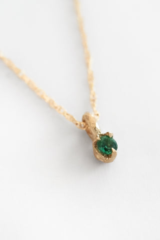 14k Emerald Birthstone Pendant