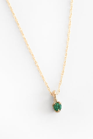 14k Emerald Birthstone Pendant
