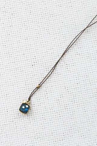 14k London Blue Topaz +18k Sapphire Necklace