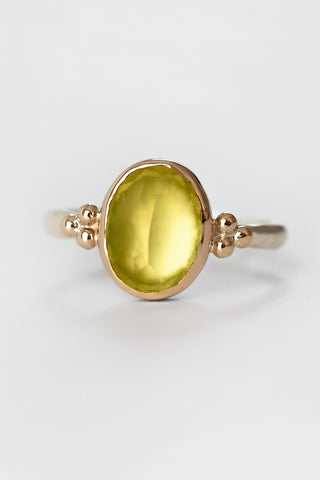 14k Prehnite Ring