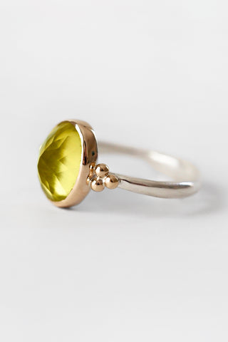 14k Prehnite Ring