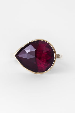 14k Rhodolite Pear Ring