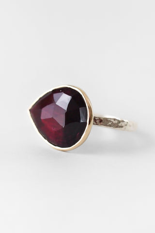 14k Rhodolite Pear Ring