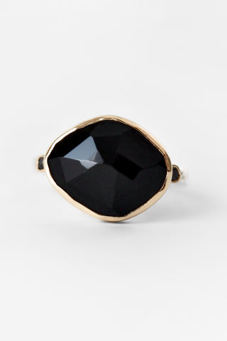 14k Black Spinel Ring
