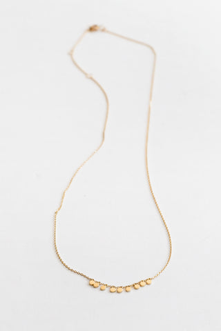 14k Solid Gold Tiny Multi-Disc Necklace