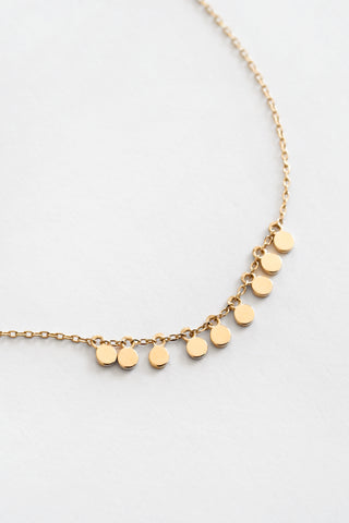 14k Solid Gold Tiny Multi-Disc Necklace