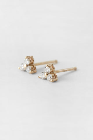 14k Trillium Diamond Studs