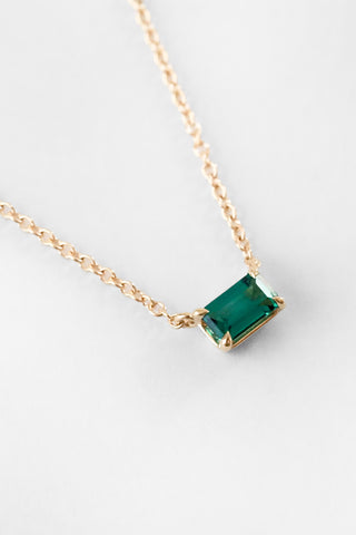 14k Verdant Emerald Necklace