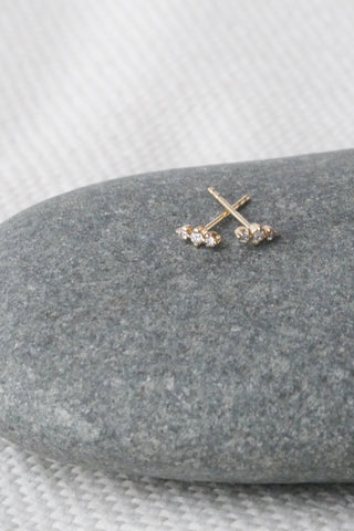 14kt Gold Diamond Lane Studs