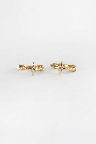 18K GF North Star Cartilage Huggie Earrings