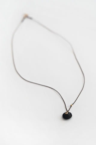 18k Black Spinel + Diamond Necklace