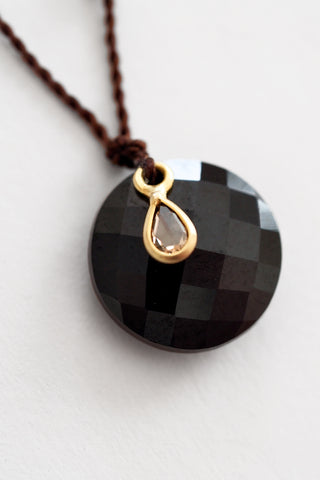 18k Black Spinel + Diamond Necklace